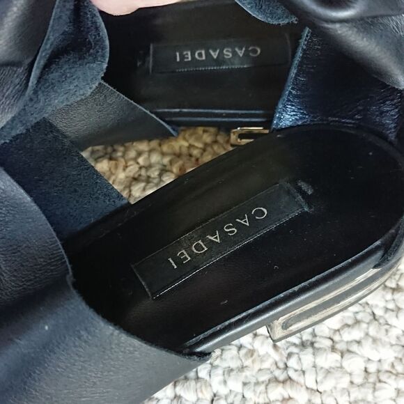 Casadei Black Twist Open Toe sandals Size 7.5 - Picture 9 of 12
